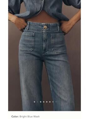 Anthropologie Maeve The Colette Crop High-Rise Wide-Leg Jeans 31P NWT